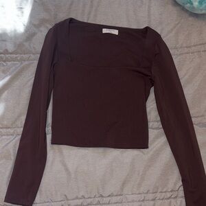 Babaton Chocolate Long Sleeve Blouse